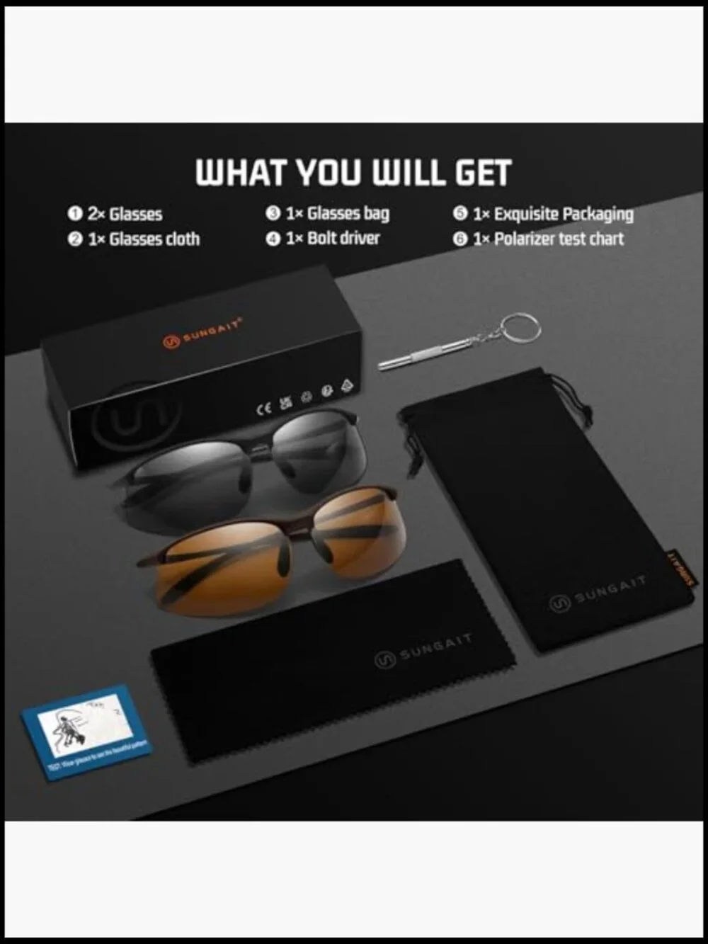 TR90 Ultra-lightweight Sports Sunglasses with HD Polarized UV400 Protection